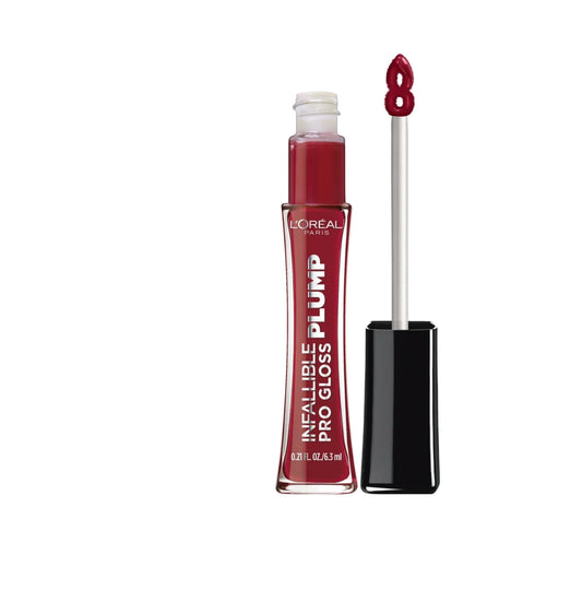 L'Oreal Paris Infallible Pro Gloss Plump Lip Gloss with Hyaluronic Acid, 611 Ruby Sheen