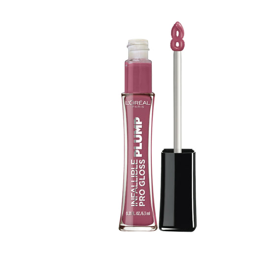 L'Oreal Paris Infallible Pro Gloss Plump Lip Gloss with Hyaluronic Acid, 605 Moonlit Rose