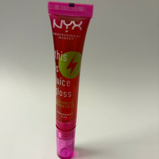 NYX Professional Makeup This Is Juice Gloss, Hydrating Lip Gloss, Strawberry Flex, 0.33 fl oz